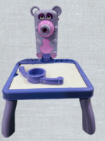 Kids 3-in-1 Bear Projection Camera Painting Table - Educational Drawing Desk with Music & Lights